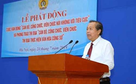 Phó Thủ tướng Thường trực dự Lễ phát động 'Nói không với tiêu cực'